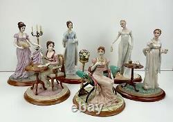 Franklin Mint Set Of Six Limited Edition Jane Austen Figurines