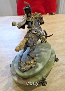Giuseppe Vasari Bronze Limited Edition Cavalier On Horseback Figurine Onyx Base