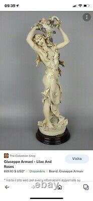 GiuseppeArmani Florence Figurine Lamp Limited Edition Lilac & Roses 1992