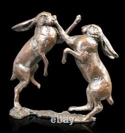 Hares Boxing Bronze Figurine (Limited Edition) Michael Simpson