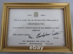 Hereford Fine China Large GREYHOUND Limited Edition Number 34/350+Cert Perfect