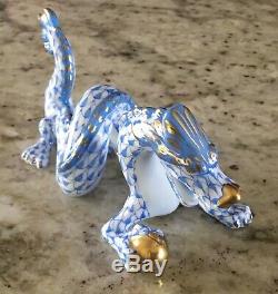 Herend Blue Dragon Limited Edition Porcelain Figurine. 24kt Gold Accents
