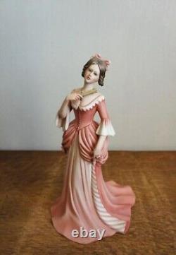 Ipa Figurine Limited Edition Lady Pink Dress Statue Porcelain Capodimonte Italy