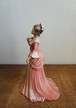 Ipa Figurine Limited Edition Lady Pink Dress Statue Porcelain Capodimonte Italy