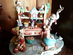 LAURENZ CAPODIMONTE PINOCCHIO, GEPPETTO, ET AL Disney Figurine, Mint Ltd. Ed. #106