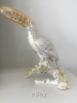 LIMITED EDITION NEW 2004 Herend Guild Gold/Cream Toucan Ret. $1,280.00 RARE! Lg