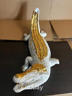 LLADRO Limited edition crocodile white gold statue ornament figurine $2200