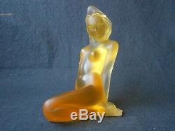 Lalique Crystal Amber Aphrodite Nude Figurine