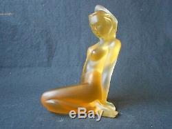 Lalique Crystal Amber Aphrodite Nude Figurine