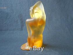 Lalique Crystal Amber Aphrodite Nude Figurine