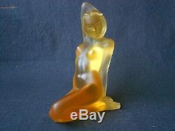 Lalique Crystal Amber Aphrodite Nude Figurine