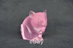 Lalique France Large Rose Pink Mouse, BNIB 188 made Worldwide. Limited edition