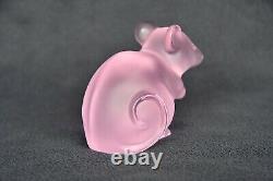 Lalique France Large Rose Pink Mouse, BNIB 188 made Worldwide. Limited edition