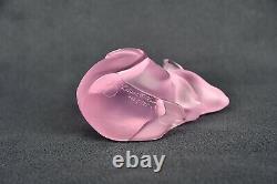 Lalique France Large Rose Pink Mouse, BNIB 188 made Worldwide. Limited edition