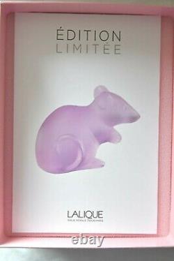 Lalique France Large Rose Pink Mouse, BNIB 188 made Worldwide. Limited edition