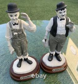 Laurel and Hardy Figures x 2 Collectible Ceramic Ornaments Limited Edition