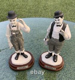 Laurel and Hardy Figures x 2 Collectible Ceramic Ornaments Limited Edition