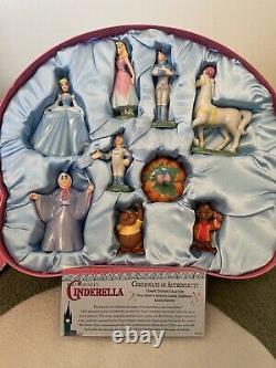 Limited Edition Disney Cinderella Ceramic Porcelain Figures (9) With Certificate