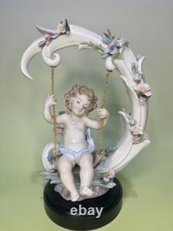 Lladro Figurine Cupid'Heavenly Swing series' Limited Edition Retired