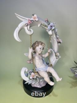 Lladro Figurine Cupid'Heavenly Swing series' Limited Edition Retired