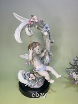 Lladro Figurine Cupid'Heavenly Swing series' Limited Edition Retired