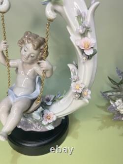Lladro Figurine Cupid'Heavenly Swing series' Limited Edition Retired