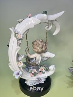 Lladro Figurine Cupid'Heavenly Swing series' Limited Edition Retired