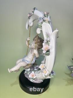 Lladro Figurine Cupid'Heavenly Swing series' Limited Edition Retired