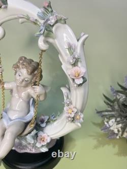 Lladro Figurine Cupid'Heavenly Swing series' Limited Edition Retired