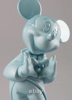 Lladro Limited Edition Blue Mickey Mouse And Pink Minnie Mouse Disney