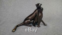 Loet Vanderveen Cheetah and Cub Limited Edition Bronze Sculpture