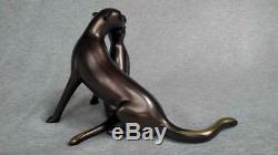 Loet Vanderveen Cheetah and Cub Limited Edition Bronze Sculpture