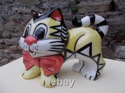 Lorna Bailey Cat with Bow Tie Limited Edition No 1 of 75 Blue signature