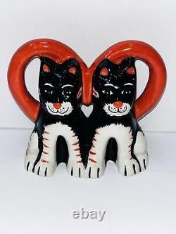 Lorna Bailey Cats Double Heart Valentines Limited Edition RARE figure Signed