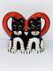 Lorna Bailey Cats Double Heart Valentines Limited Edition Rare Figure Signed