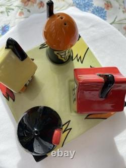 Lorna Bailey Cruet Art Deco Cottage Style Signed Print Limited Edition