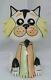 Lorna Bailey Round-eyed Multicoloured Cat Figurine Limited Edition 1 Of 1