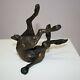 Ltd Ed Lost Wax Solid Bronze Rolling Tumbling Hare Rabbit Sculpture Paul Jenkins