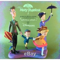 Mary Poppins, Bert, Jane, Michael Banks in a chalk drawing Figure Limited Edition