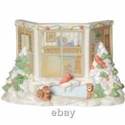 May Your Christmas Be Cozy and Bright Precious Moments Dog Cat Bird Window NWOB