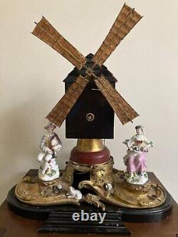 Meissen Ormolu Windmill with Harlequin and Columbine