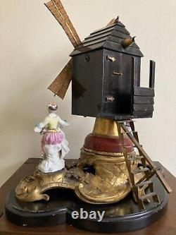 Meissen Ormolu Windmill with Harlequin and Columbine