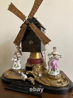 Meissen Ormolu Windmill with Harlequin and Columbine