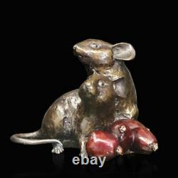 Mice with Rosehips Small Bronze Figurine (Limited Edition) Michael Simpson