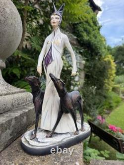 Michael Sutty Porcelain Figurine'Lady with Borzoi' Limited Edition 91/250
