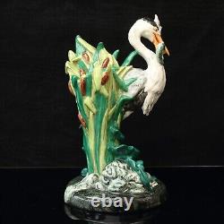 Minton Majolica Figurine Heron and Pike Limited Edition with Box and Certificate