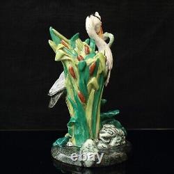 Minton Majolica Figurine Heron and Pike Limited Edition with Box and Certificate