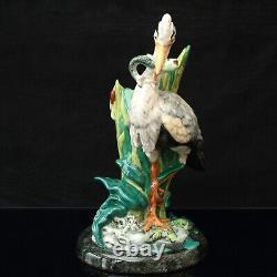 Minton Majolica Figurine Heron and Pike Limited Edition with Box and Certificate