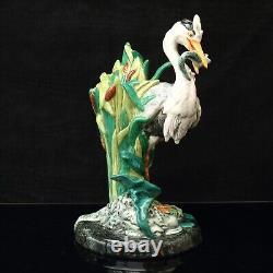 Minton Majolica Figurine Heron and Pike Limited Edition with Box and Certificate