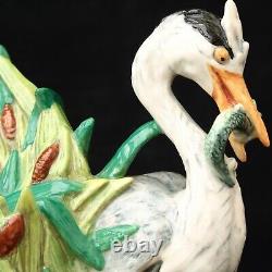 Minton Majolica Figurine Heron and Pike Limited Edition with Box and Certificate